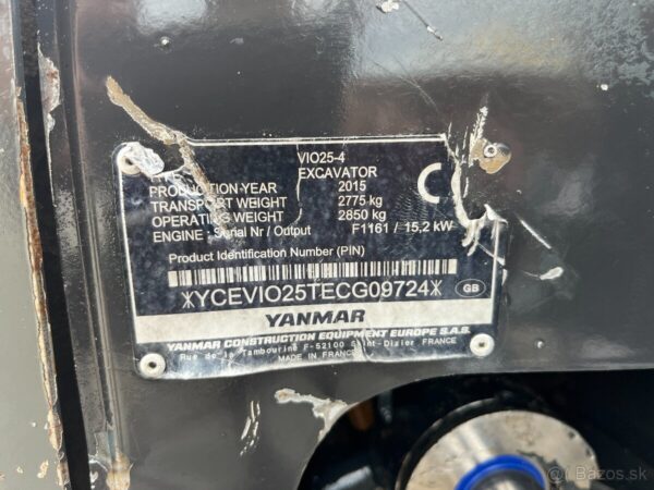 Mini pelle Yanmar VIO 25-4 avec 3 godets – Image 18