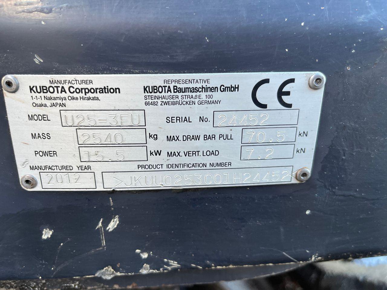 Mini pelle Kubota U25-3EU avec Remorque – Image 9