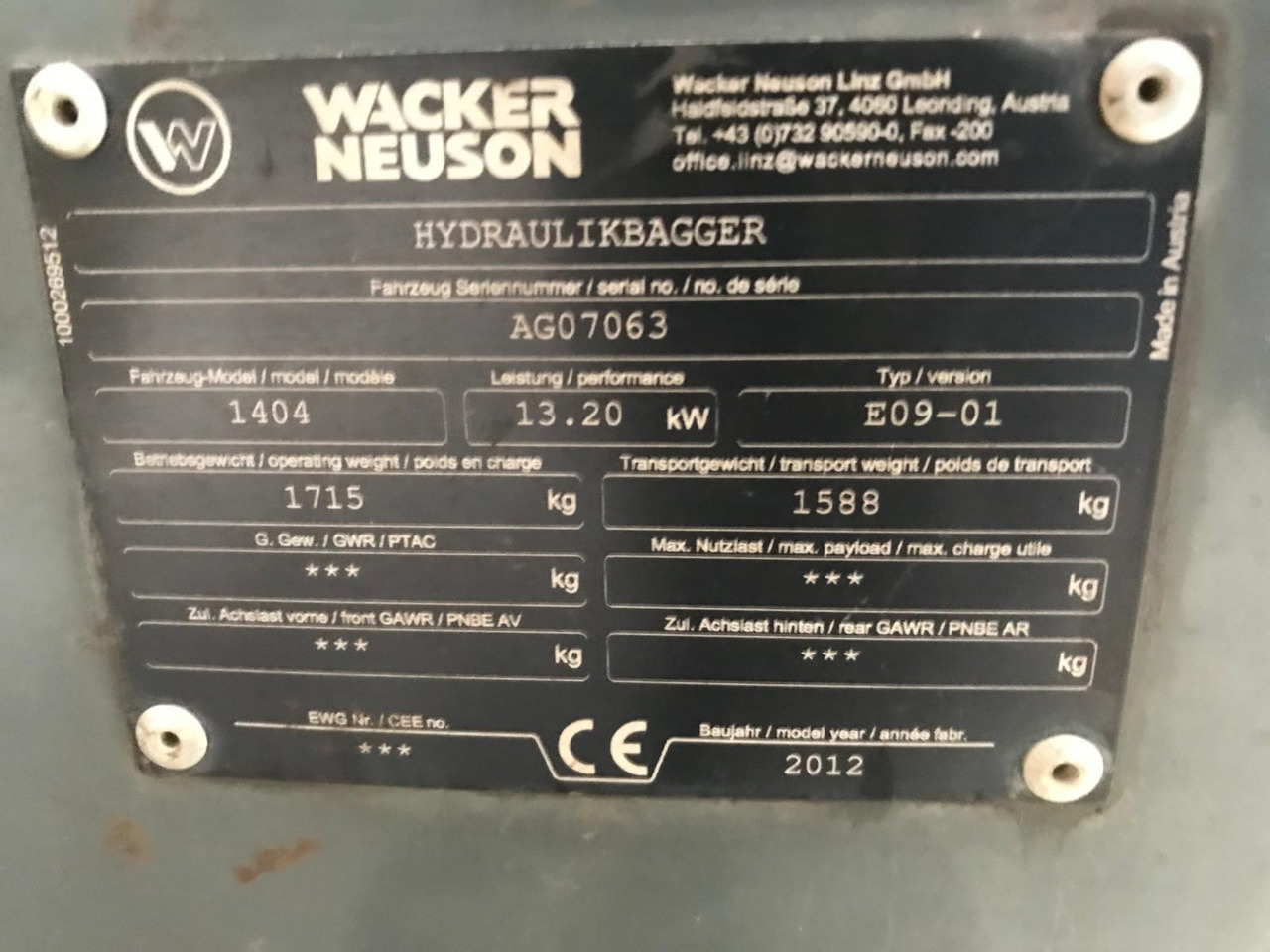 Mini-pelle Wacker Neuson 1404 avec 3 godets – Image 26