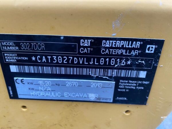 mini pelle Caterpillar 302.7D accessoire et Remorque – Image 55